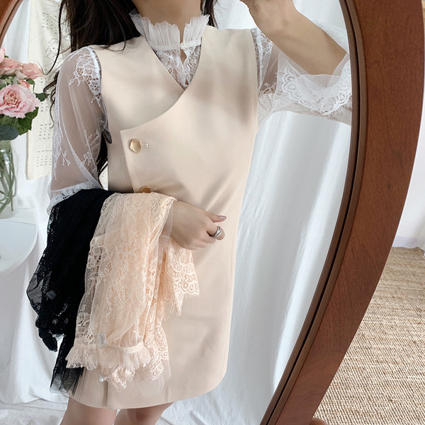 Stílusos női csipkeblúz három színben