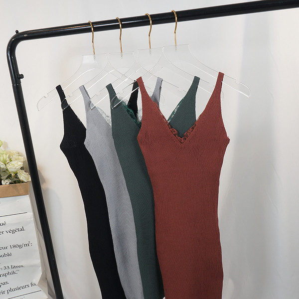 Rochie de dama eleganta Model Slim cu bretele subtiri si dantela in mai multe culori