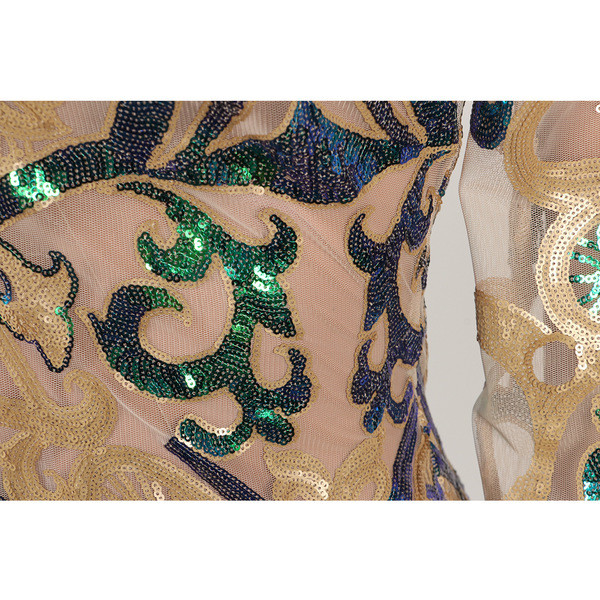 HIT Rochie actuală de damă cu mâneci lungi cu paiete Model Slim