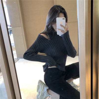 Lezser női blúz vállán cipzárral