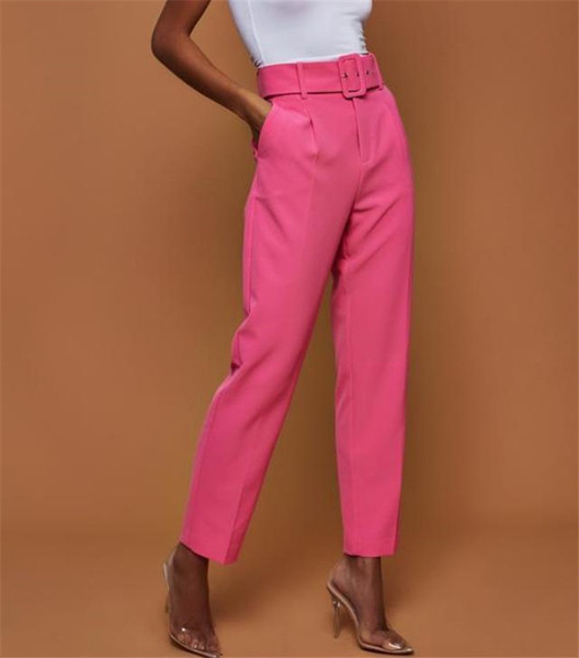 Modern női bő nadrág magas derékkal, övvel több színben