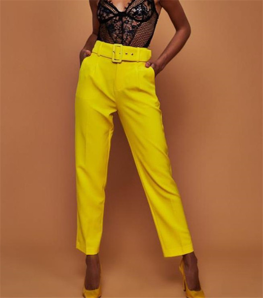 Modern női bő nadrág magas derékkal, övvel több színben