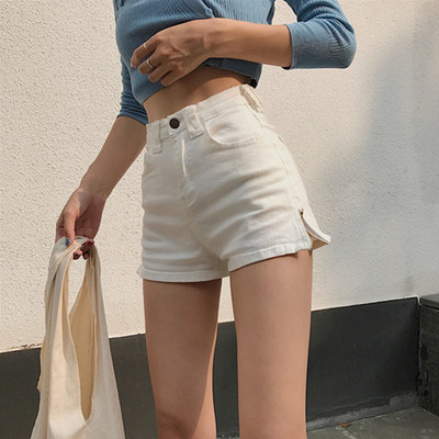 Дамски къси панталони с висока талия и странични ципове в няколко цвята