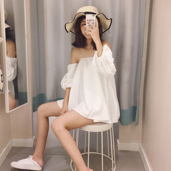 Cămașă casual de damă cu umerii deschiși și curea