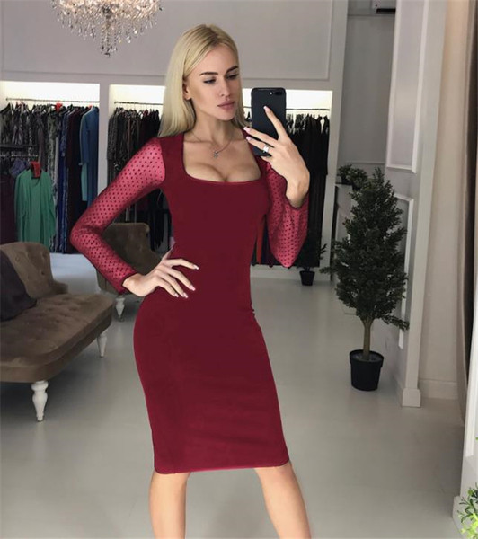 Modern ruha Slim-modell csipkeujjal több színben