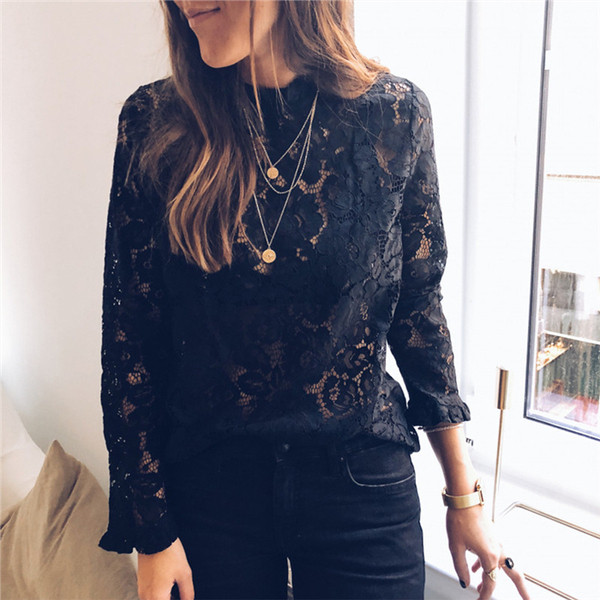 Modern női blúz csipkével, többféle színben