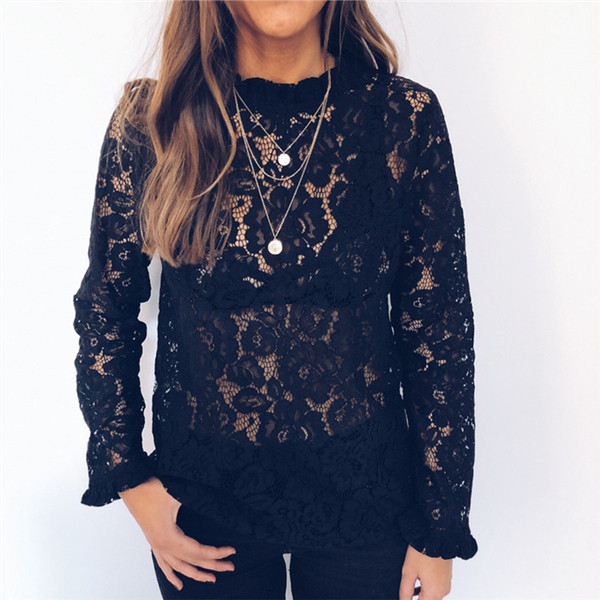 Modern női blúz csipkével, többféle színben