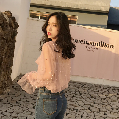 Női elegáns csipkeblúz gyöngyökkel több színben