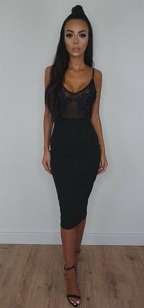 Rochie elegantă de damă cu bretele subțiri în alb și negru