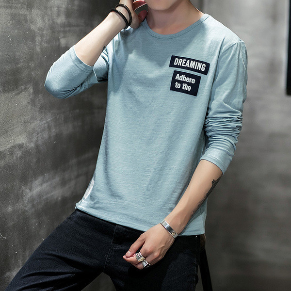 Férfi hétköznapi blúz, hosszú ujjal, feliratokkal, négy színben