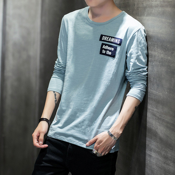 Férfi hétköznapi blúz, hosszú ujjal, feliratokkal, négy színben