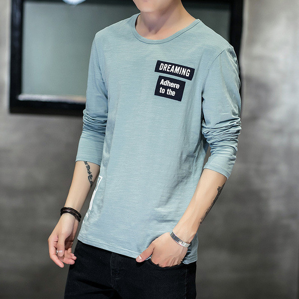 Férfi hétköznapi blúz, hosszú ujjal, feliratokkal, négy színben