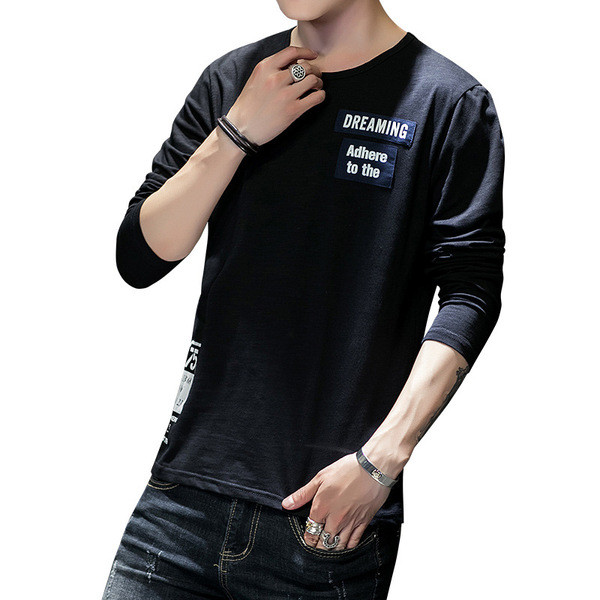 Férfi hétköznapi blúz, hosszú ujjal, feliratokkal, négy színben