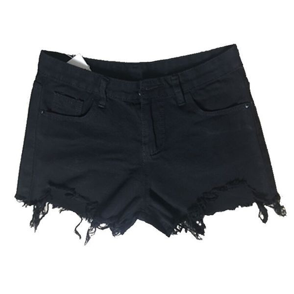 Modern női rövidnadrág szakadt elemekkel fekete színben