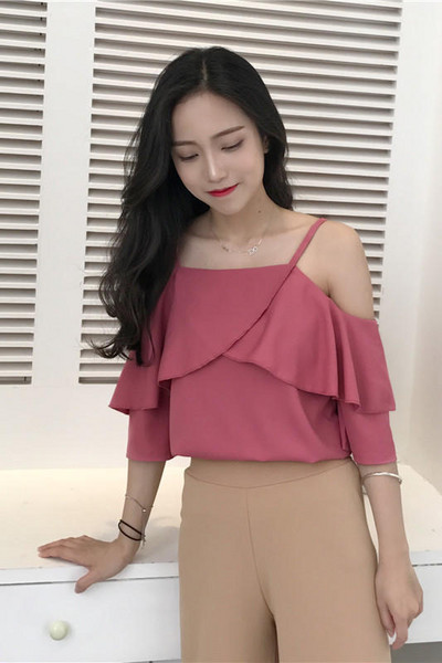 Modern női blúz ejtett ujjal, két színben