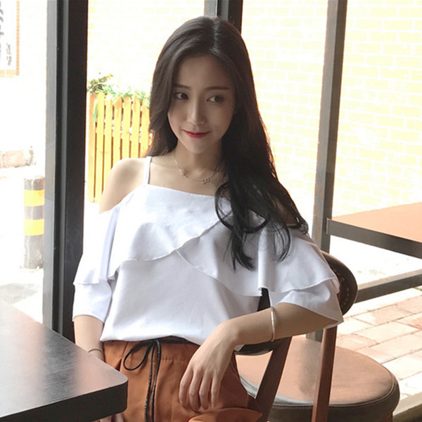 Modern női blúz ejtett ujjal, két színben