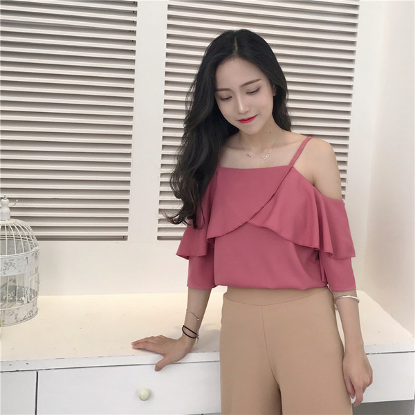 Modern női blúz ejtett ujjal, két színben