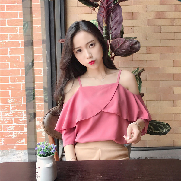 Modern női blúz ejtett ujjal, két színben