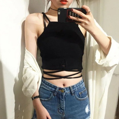 Hétköznapi női felső, keresztkötővel