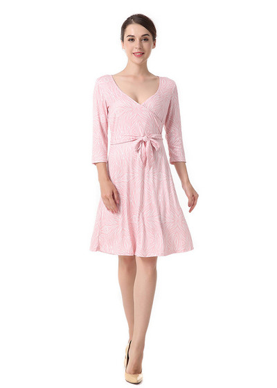 Καθημερινό γυναικείο φόρεμα με 3/4 μανίκι  σε δύο χρώματα