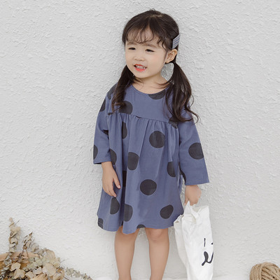 Παιδικό φόρεμα της μόδας σε άσπρο και μπλε  χρώμα