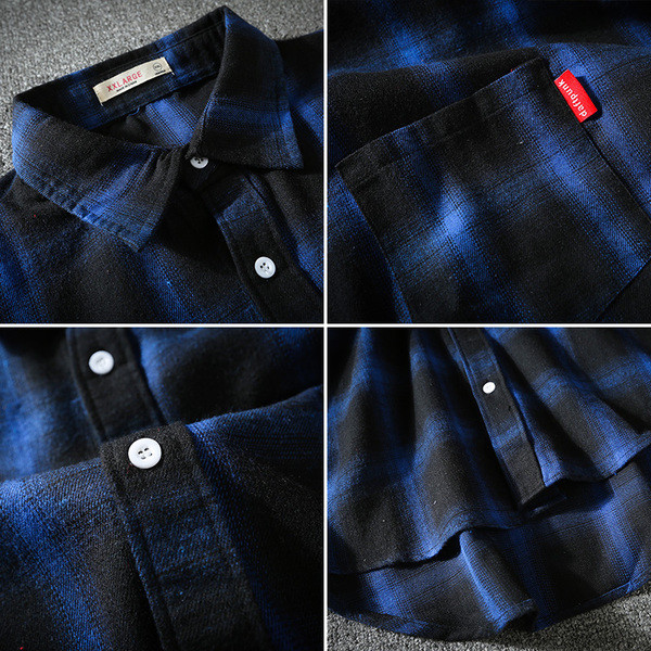 Modern férfi kockás ing fekete, piros és kék színekben