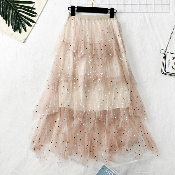 Modern női szoknya tüllel több színben