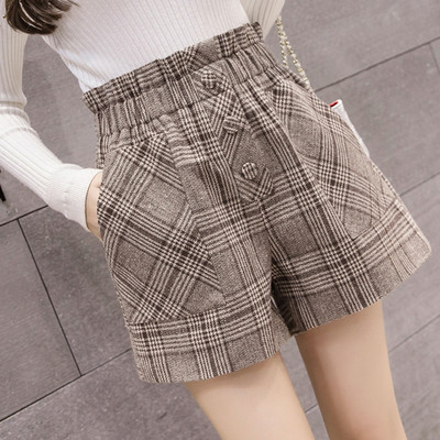 Kockás női nadrág magas derékkal és zsebekkel két színben