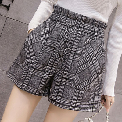 Kockás női nadrág magas derékkal és zsebekkel két színben