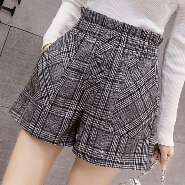 Kockás női nadrág magas derékkal és zsebekkel két színben