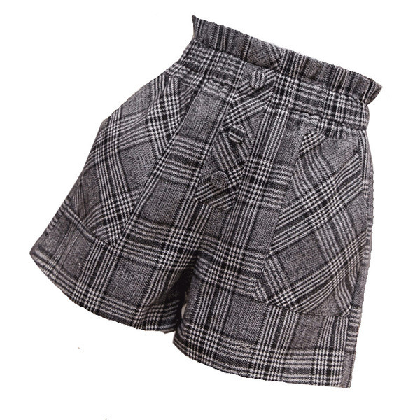 Kockás női nadrág magas derékkal és zsebekkel két színben