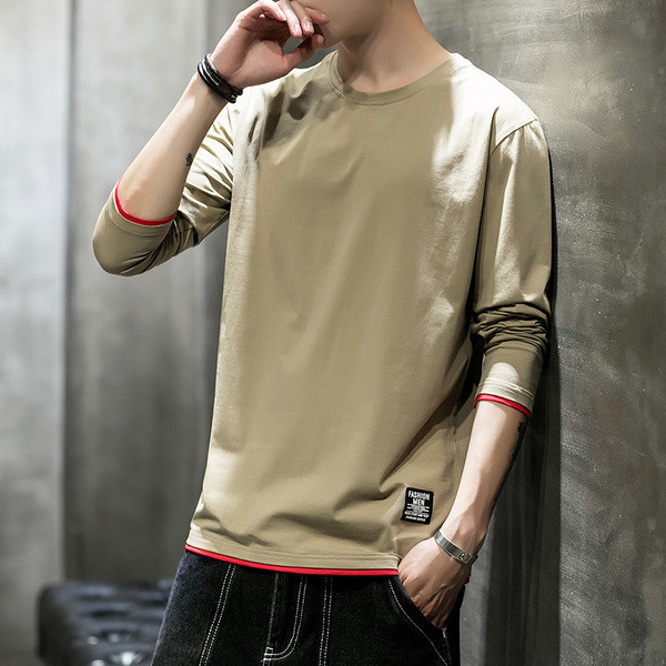 Férfi alkalmi blúz O-alakú gallérral, négy színben