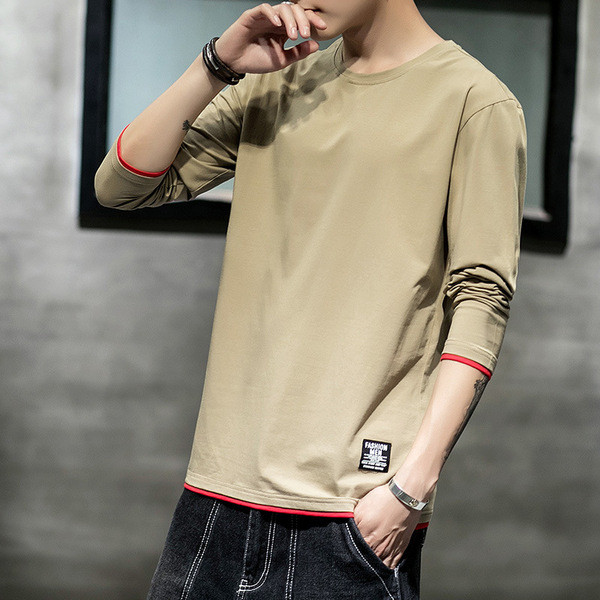 Férfi alkalmi blúz O-alakú gallérral, négy színben