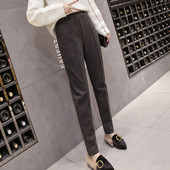 Pantaloni eleganti de dama cu talie elastica in doua culori