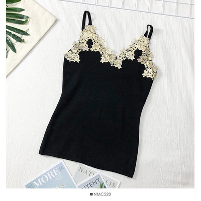 Lezser női fekete felső, csipke elemekkel