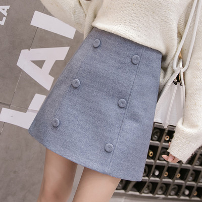 Modern női rövid szoknya gombokkal több színben