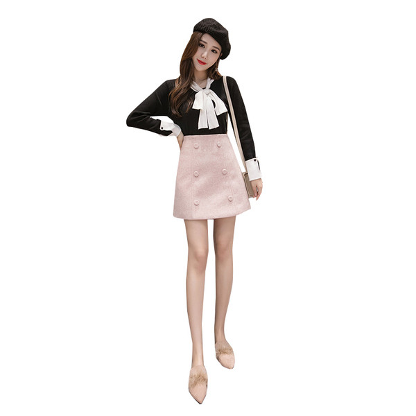 Modern női rövid szoknya gombokkal több színben