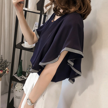 Стилна дамска риза от шифон с лотос ръкав в два цвята