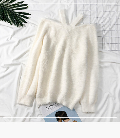 Καθημερινό γυναικείο πουλόβερ με πτώση ώμων