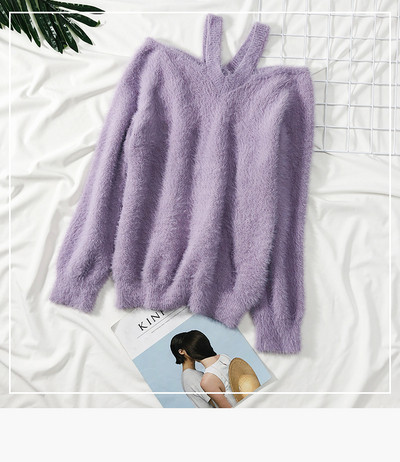 Καθημερινό γυναικείο πουλόβερ με πτώση ώμων