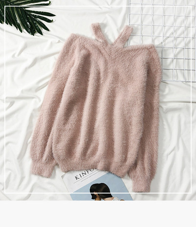 Καθημερινό γυναικείο πουλόβερ με πτώση ώμων