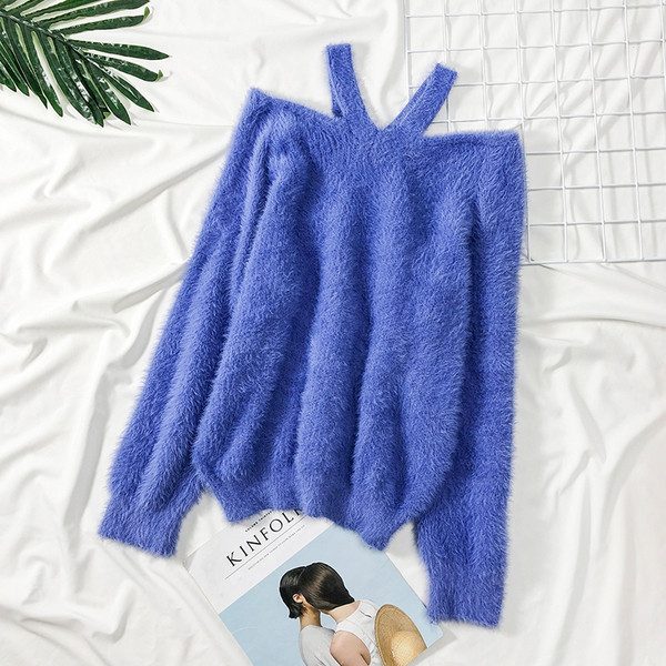 Καθημερινό γυναικείο πουλόβερ με πτώση ώμων