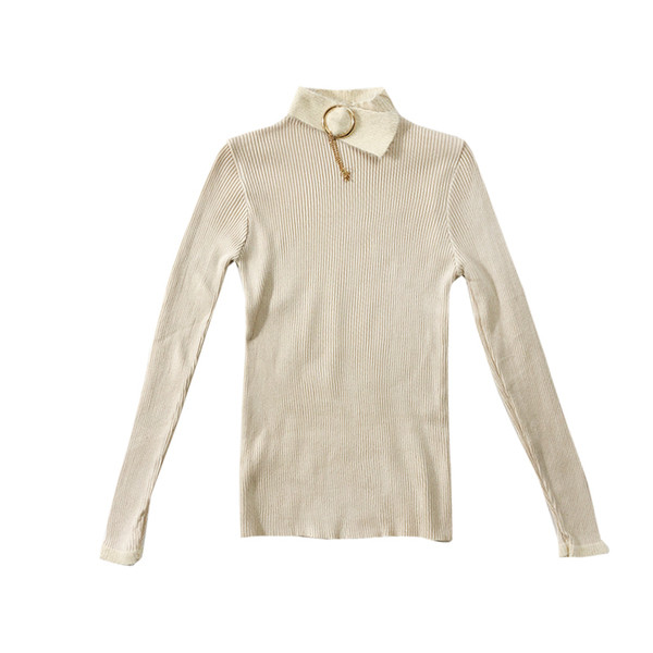 Modern női blúz három színben fém medállal