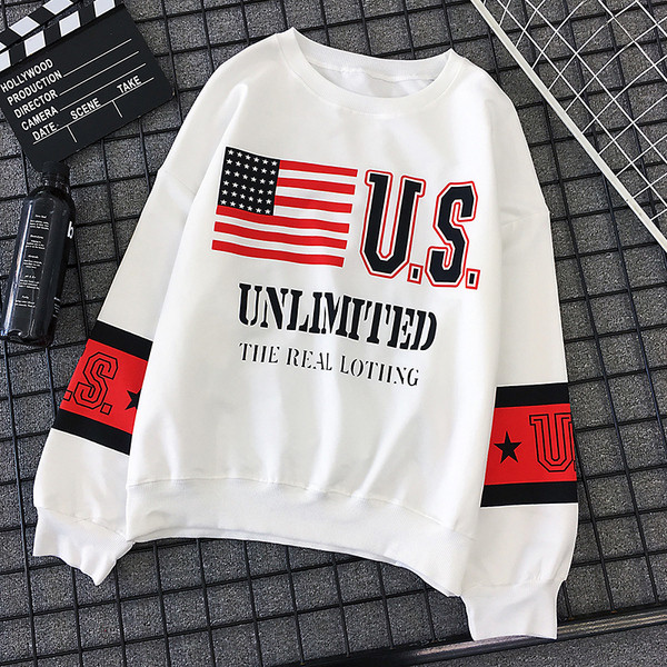 Női sportblúz, hosszú ujjú felirattal és nyomattal