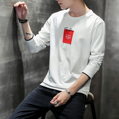 Bluză bărbătească cu aplicație în portocaliu alb și negru