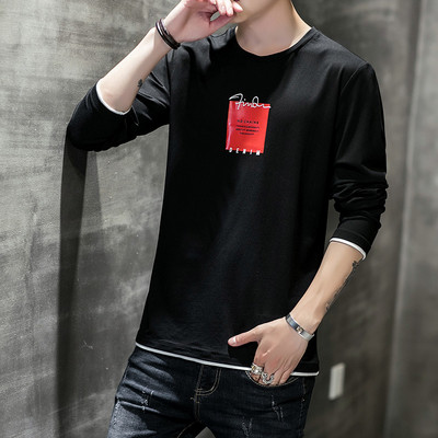 Bluză bărbătească cu aplicație în portocaliu alb și negru