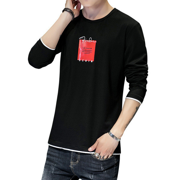 Bluză bărbătească cu aplicație în portocaliu alb și negru