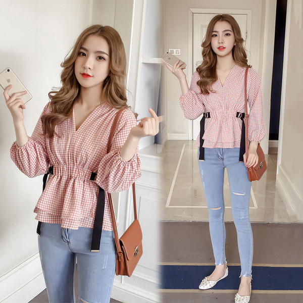 Μοντέρνα γυναικεία μπλούζα με μανίκια 3/4 σε διάφορα χρώματα