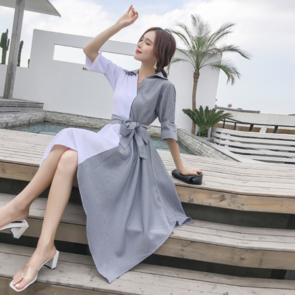 Γυναικείο κομψό φόρεμα με ζώνη