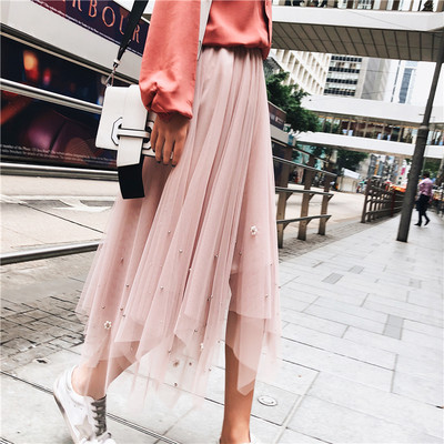 Modern női tüll szoknya gyöngyökkel több színben